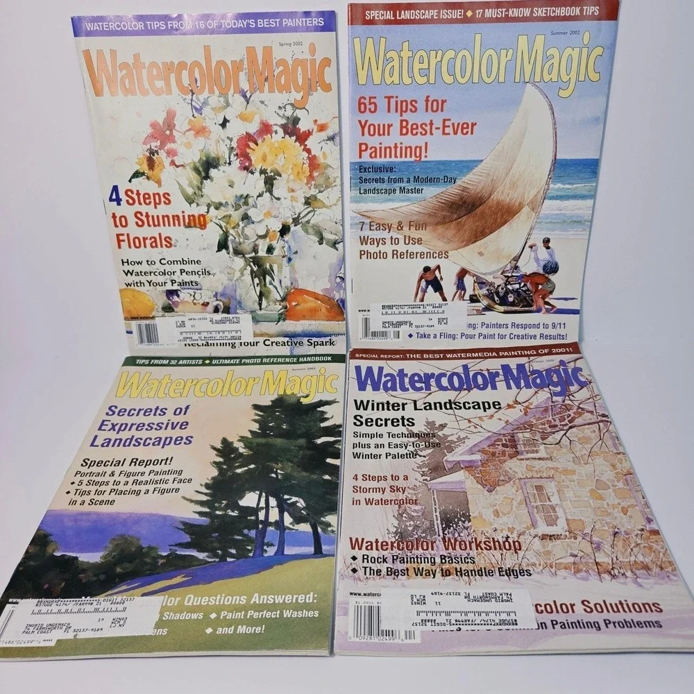 Watercolor Magic Magazine 2002 Full Year Set 4 Issue Spring Summer Autumn Winter